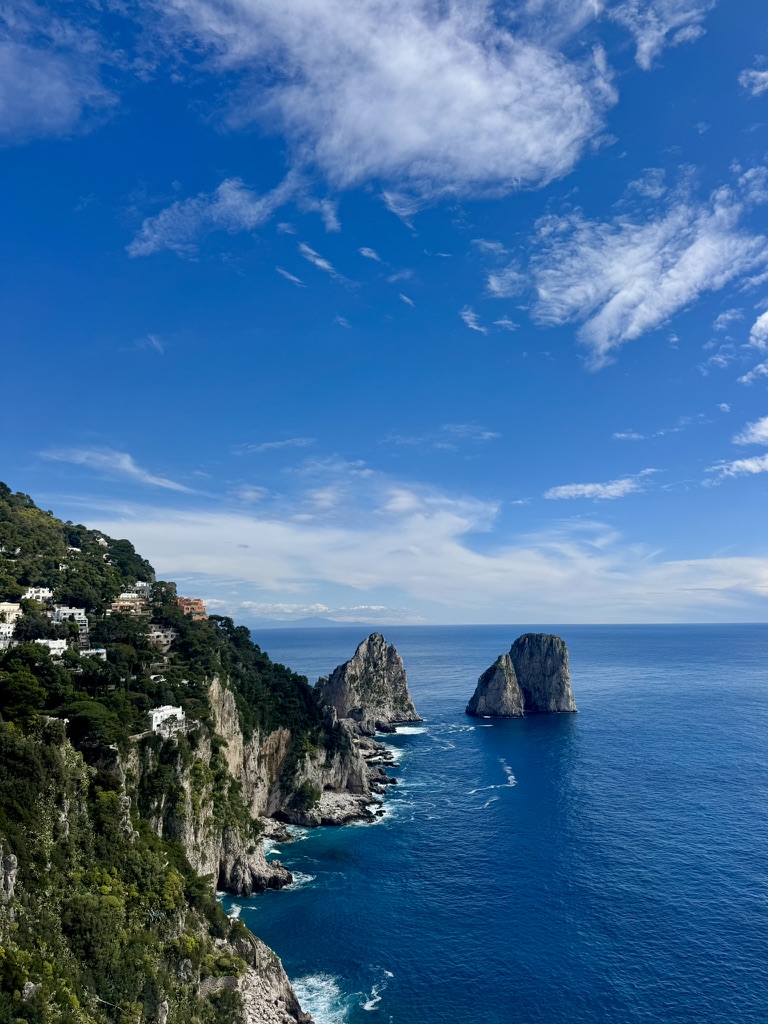 Faraglioni sea stacks off the coast of Capri, Italy